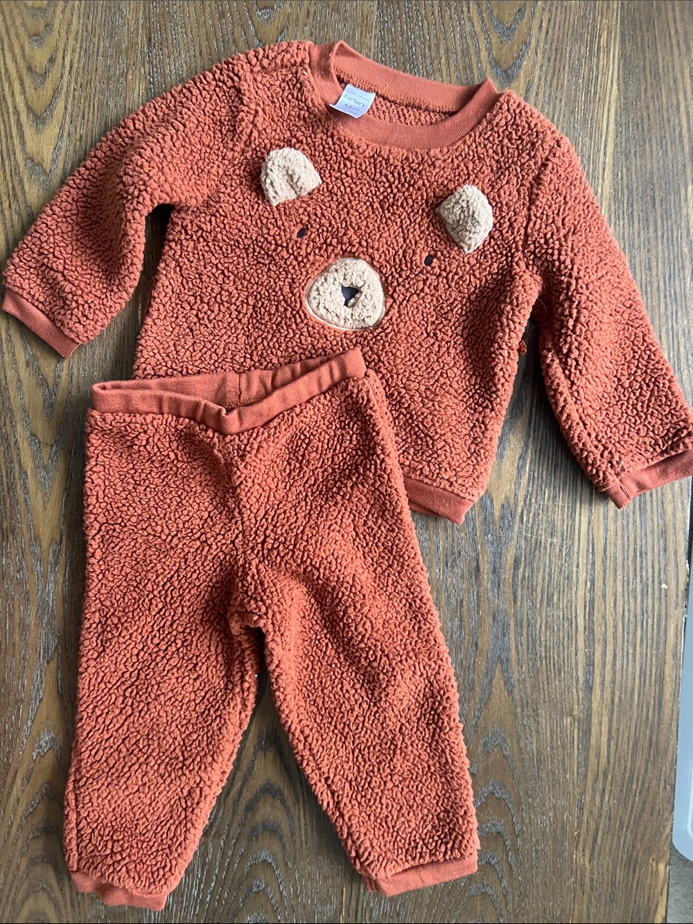 Carter's Rust Sherpa Bear Pajama Set